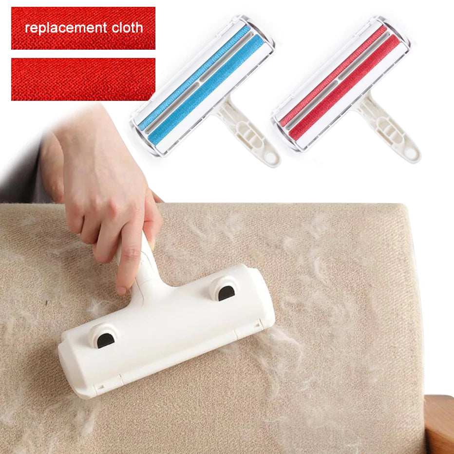 2-Way Pet Hair Remover, Lint Roller for Clothes, Carpet, Couch, Car Cleaning Brush Fuzz Shaver