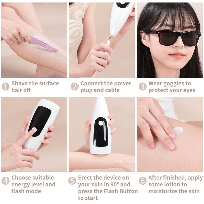 IPL Laser Hair Removal Machine, 999999 Flashes Whole Body Hair Removal,  At-Home Use Women & Men