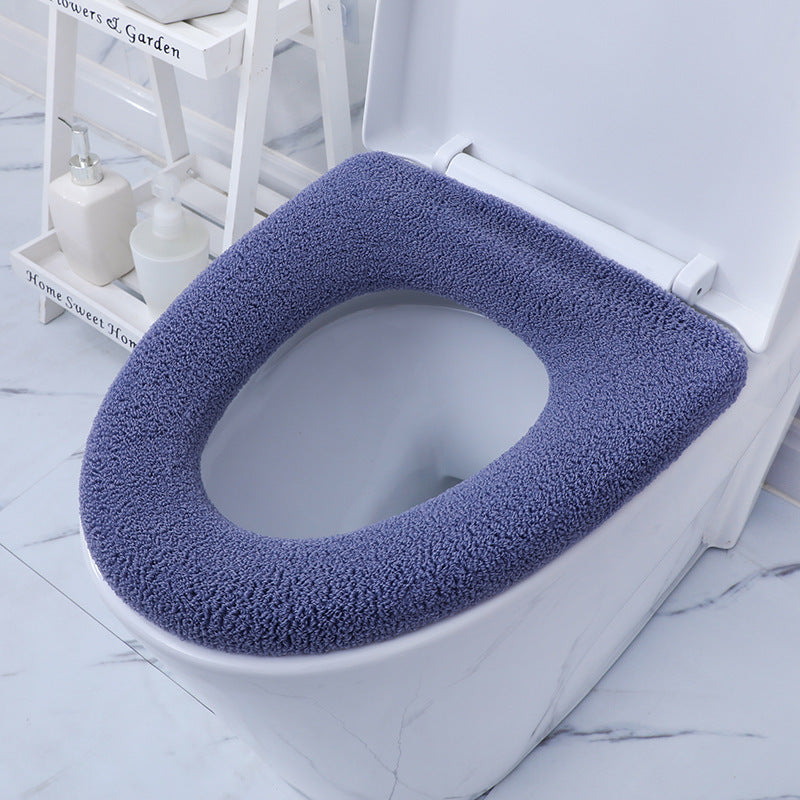 Ultra Soft Plain Household Knitted Toilet Seat Cover