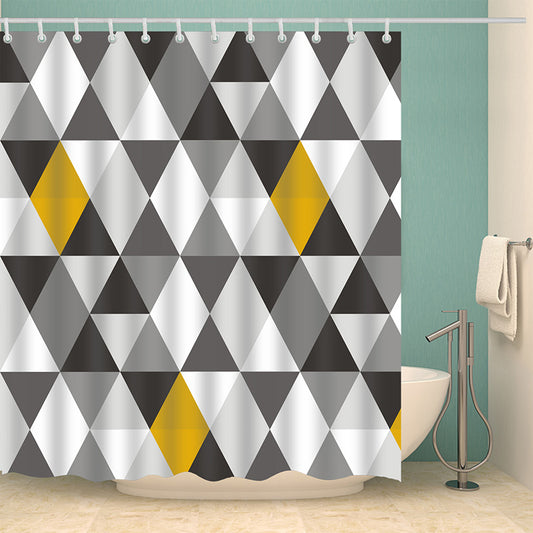 Geometric Print Waterproof Shower Curtain for Bathroom