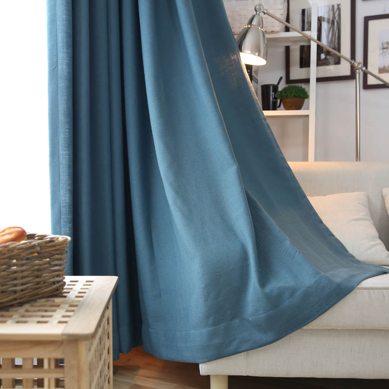 Solid Color Curtains for Household with Cotton & Linen Material