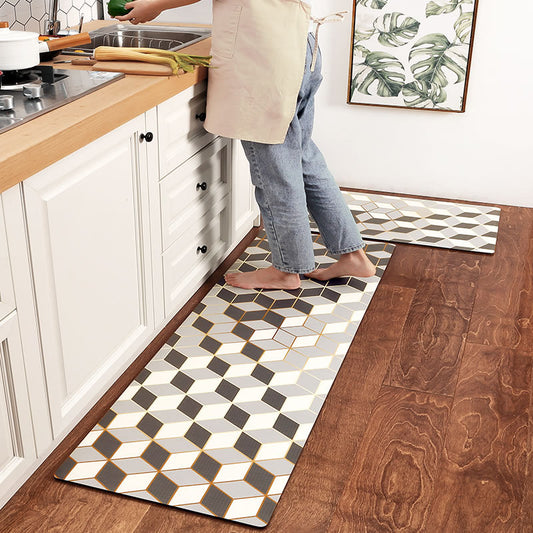 Nordic Leather Kitchen Mat Anti-skid, Oil Proof, Dirt Resistant And Waterproof for Household