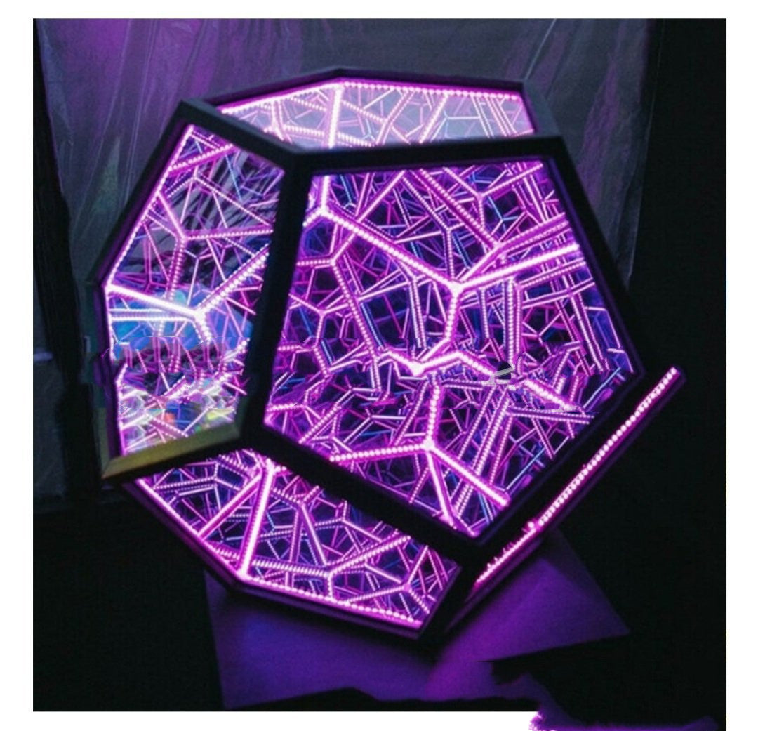 Galactic Dreams: Infinite Dodecahedron Color Art LED Night Light