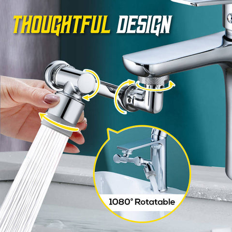 1080 Degrees Rotating Faucet Swivel Universal Extension 2 Water Outlet Modes